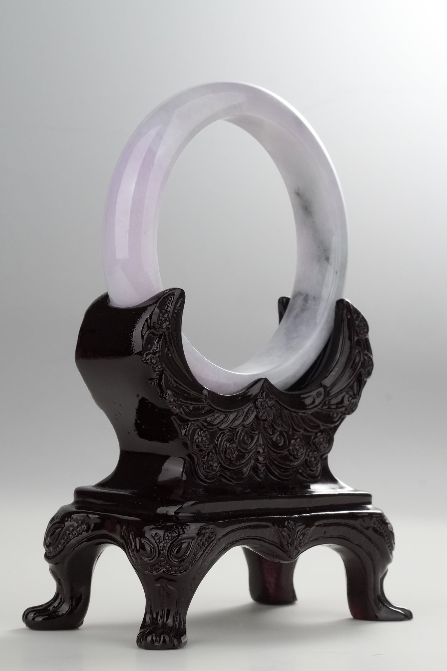 #0313 Lavender Ink Jade Bangle Size 57.3
