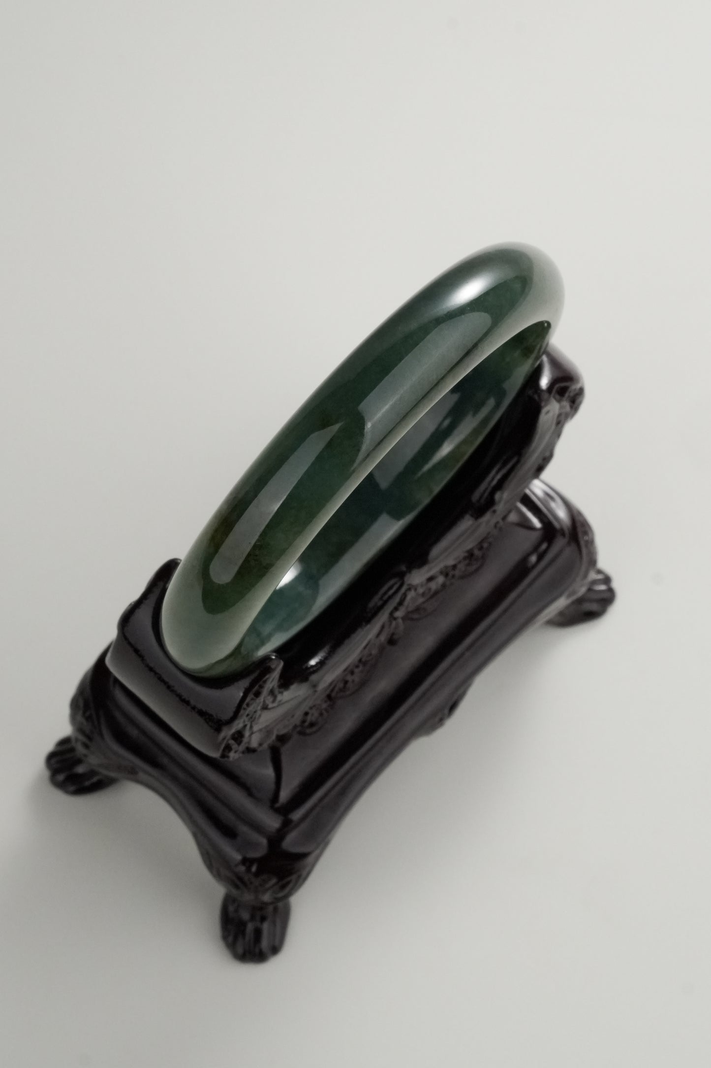 #0318 Rich Olive Green Jade Bangle Size 58