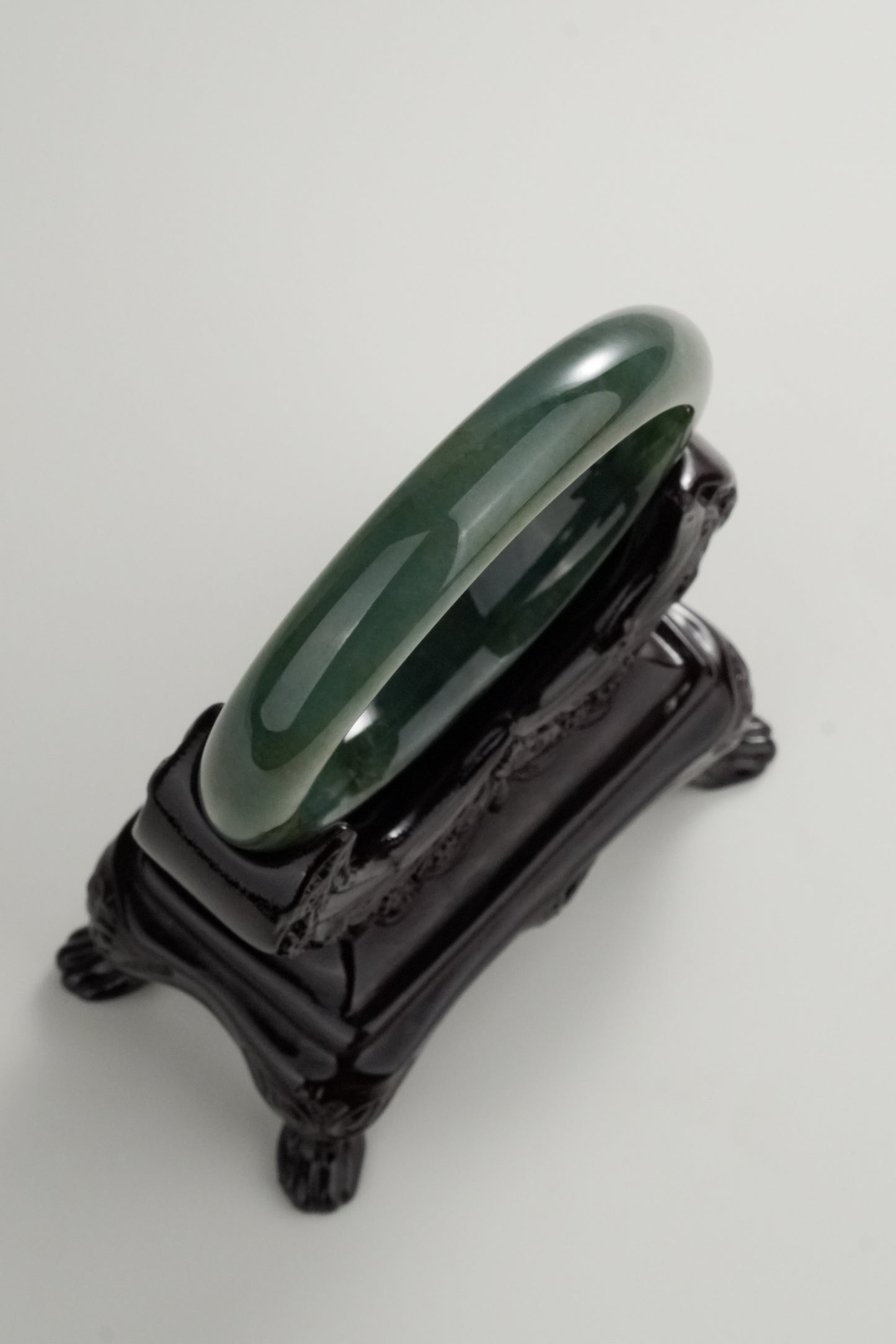 #0318 Rich Olive Green Jade Bangle Size 58