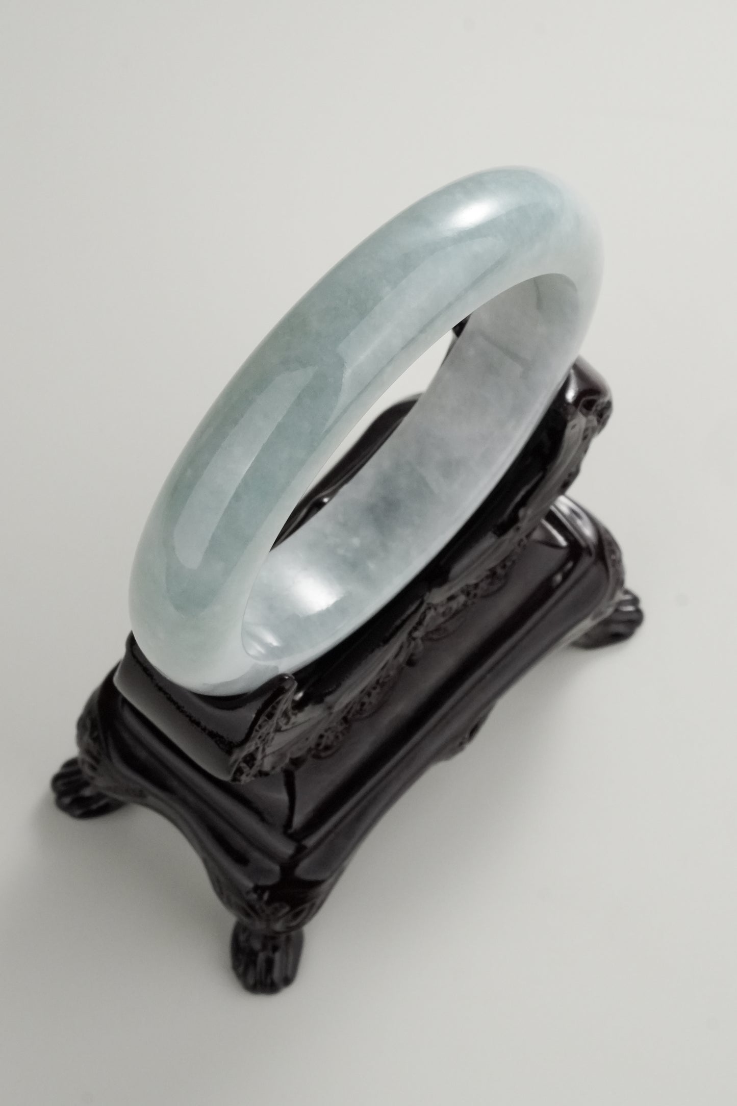 #0330 Light Lotus Green Jade Bangle Size 61.6