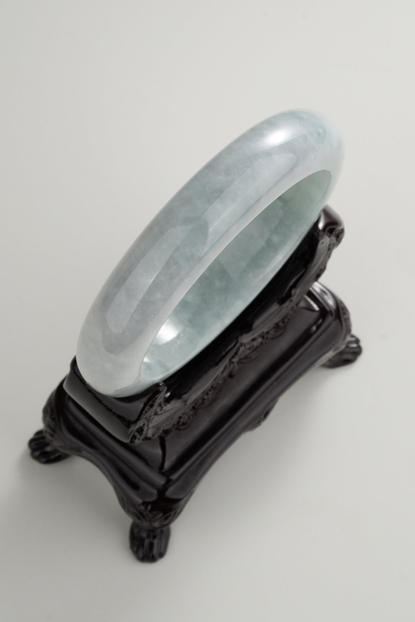 #0330 Light Lotus Green Jade Bangle Size 61.6