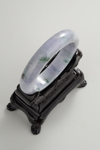 #0332 Spring Lavender Green Jade Bangle Size 57.8