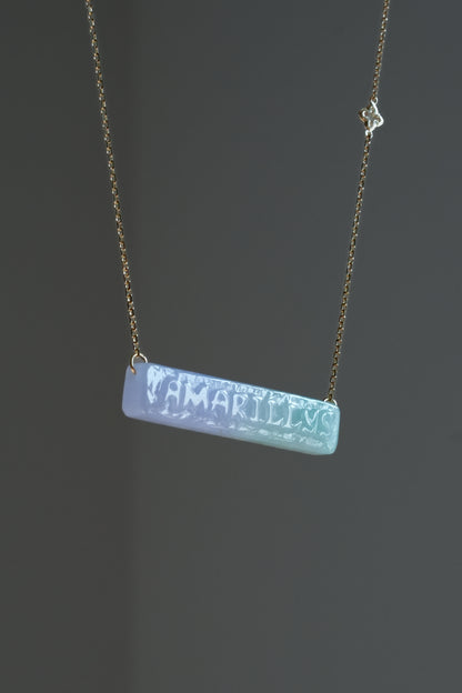 Custom Jade Nameplate Solid 18K Gold Necklace