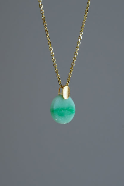 #0453 "Wushi" Vivid Green Jadeite Jade 18K Yellow Gold Pendant
