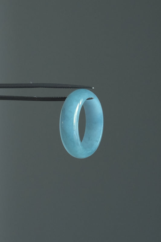 #R0617 Icy Rich Bluish Lavender Jadeite Jade Band Ring Size 7.75