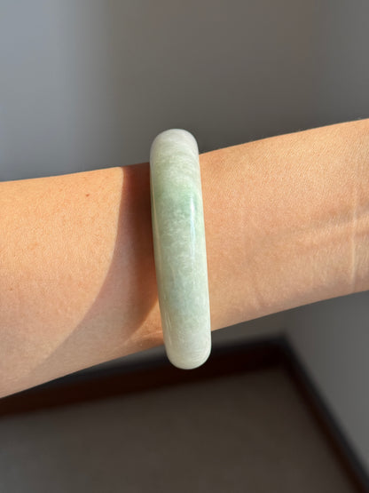 #0454 Light Green Jade Bangle Size 56.4