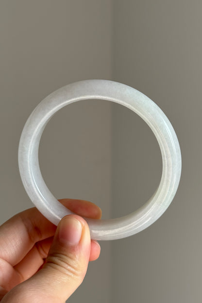 #0361 Icy White Light Color Jade Bangle Size 60