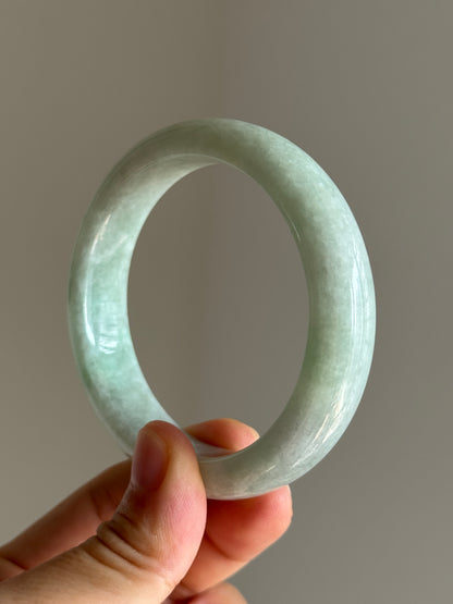 #0454 Light Green Jade Bangle Size 56.4