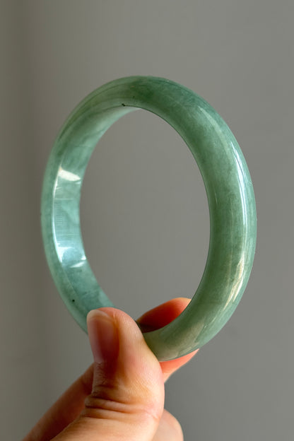 #0383 Icy Lake Green Jade Bangle Size 56.1