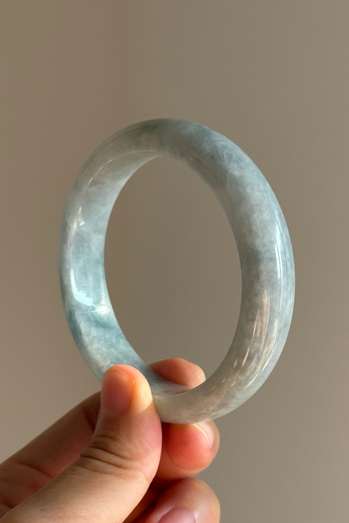 #0457 Blue Jade Bangle Size 58.6