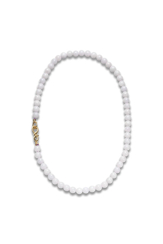 Light Lavender Jadeite Jade Beads Necklace