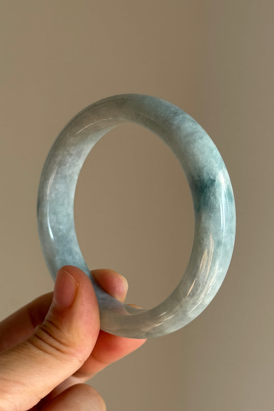#0457 Blue Jade Bangle Size 58.6