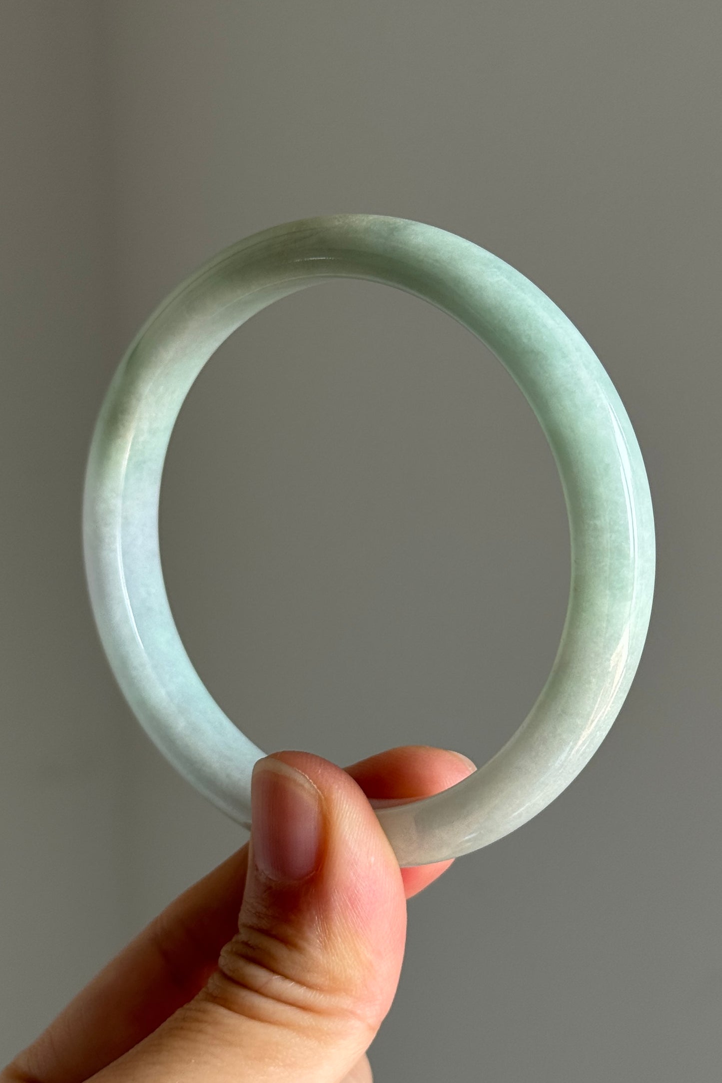 #0371 Lotus Green Yellow Jade Bangle Size 57.2