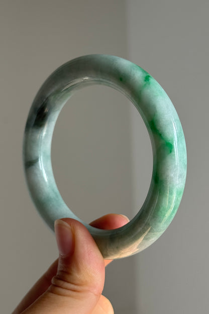 #0387 Bright Sun Green Jade Bangle Size 53.1 (fits up to 54.1)