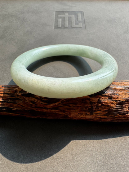 #0422 Icy Lotus Green Jade Bangle Size 56.3 (fits up to 57.3)