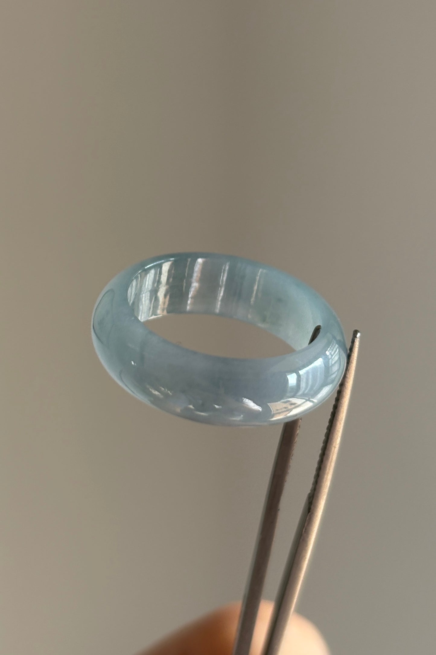 #R0617 Icy Rich Bluish Lavender Jadeite Jade Band Ring Size 7.75