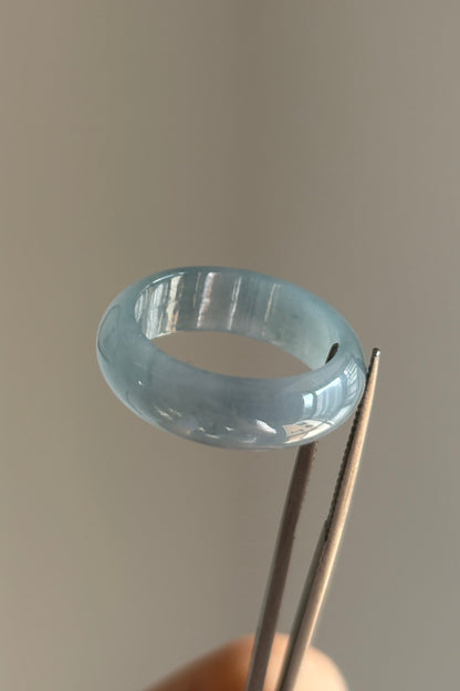 #R0617 Icy Rich Bluish Lavender Jadeite Jade Band Ring Size 7.75