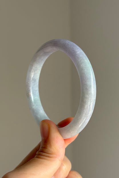 #0358 Lavender Light Green Jade Bangle Size 55.1