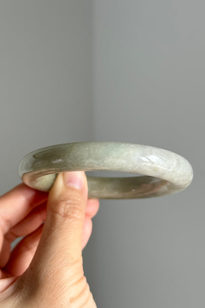 #0364 Yellowish Green Jade Bangle Size 56.2 (fits up to 57.2)
