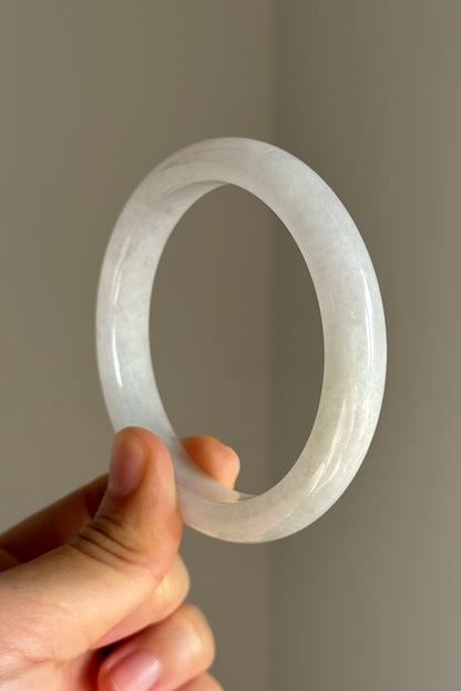 #0361 Icy White Light Color Jade Bangle Size 60
