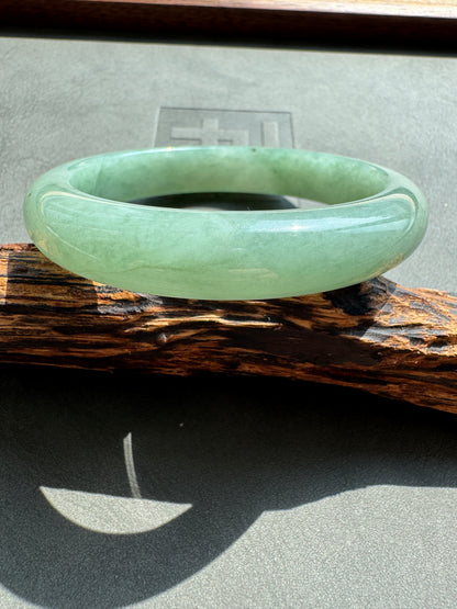 #0383 Icy Lake Green Jade Bangle Size 56.1