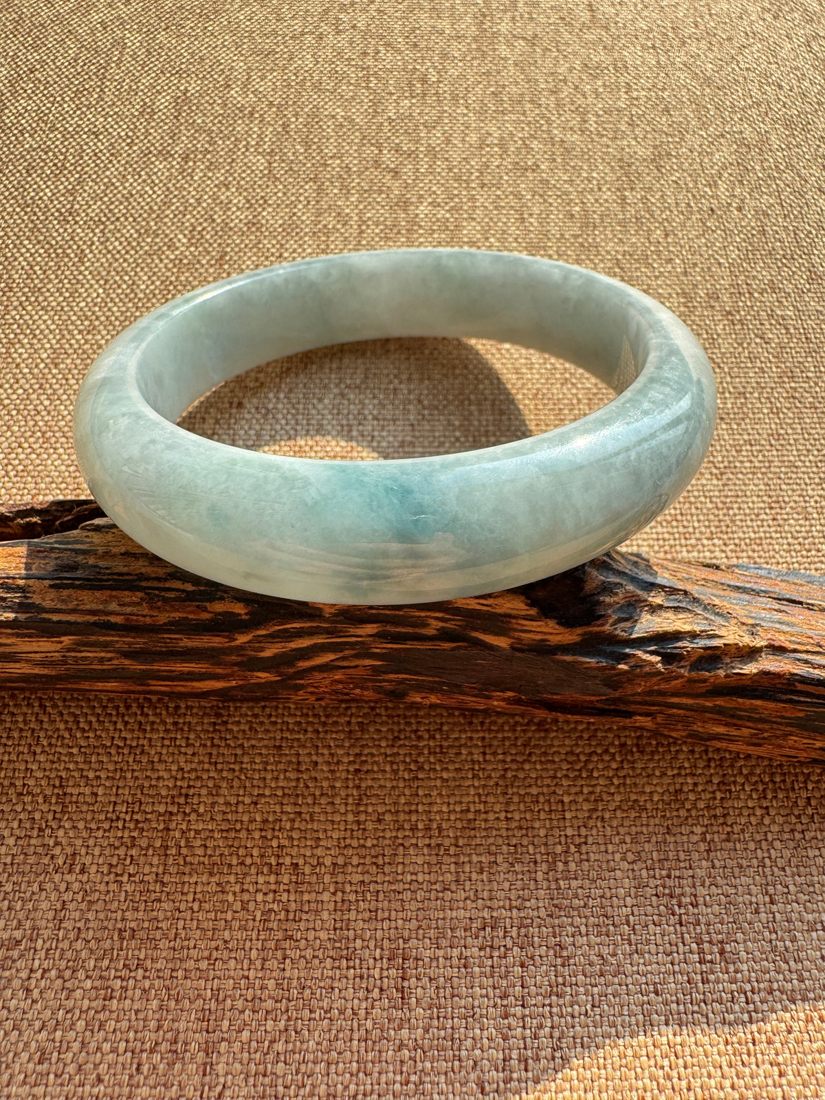 #0457 Blue Jade Bangle Size 58.6