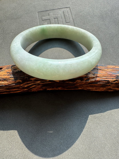 #0454 Light Green Jade Bangle Size 56.4