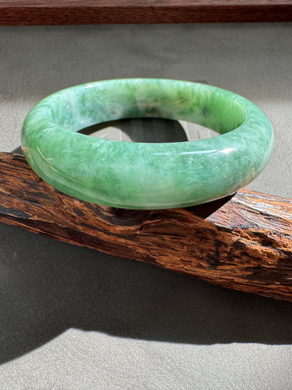#0294 Rich Green Jade Bangle Size 54.5