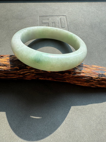 #0454 Light Green Jade Bangle Size 56.4