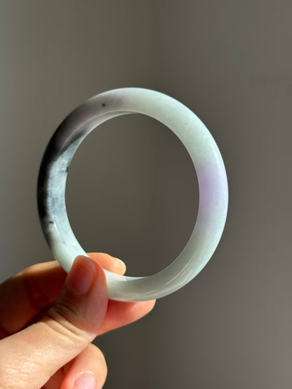 #0446 Light Green Lavender Ink Jade Bangle Size 60