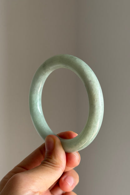 #0422 Icy Lotus Green Jade Bangle Size 56.3 (fits up to 57.3)