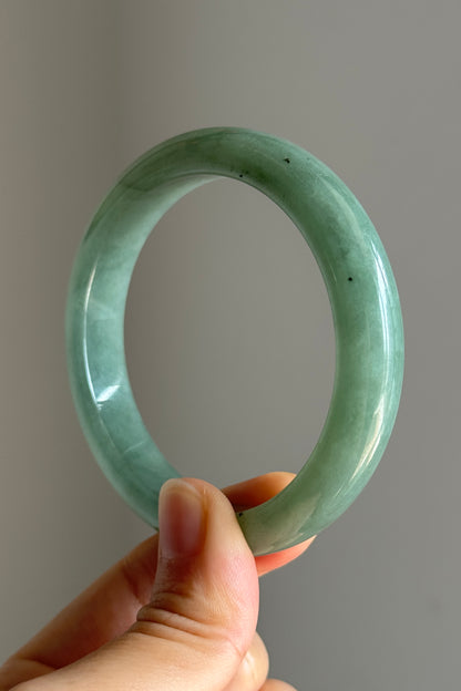 #0383 Icy Lake Green Jade Bangle Size 56.1