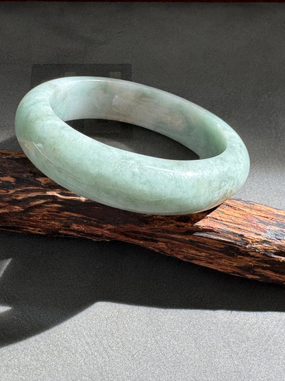 #0273 Bluish Green Jade Bangle Size 55