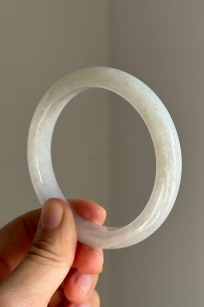 #0361 Icy White Light Color Jade Bangle Size 60