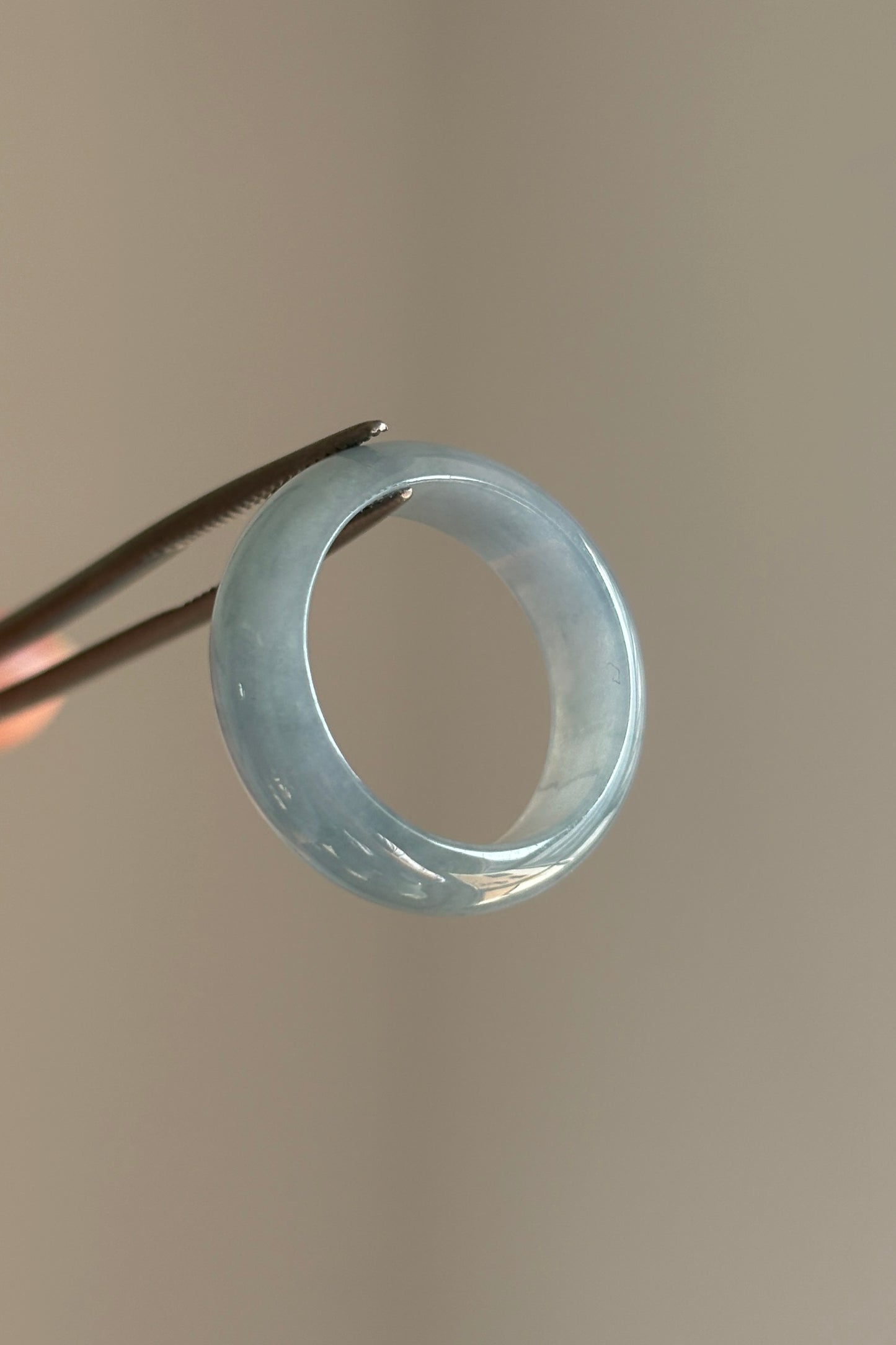 #R0617 Icy Rich Bluish Lavender Jadeite Jade Band Ring Size 7.75