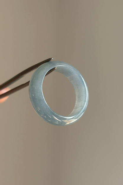 #R0617 Icy Rich Bluish Lavender Jadeite Jade Band Ring Size 7.75