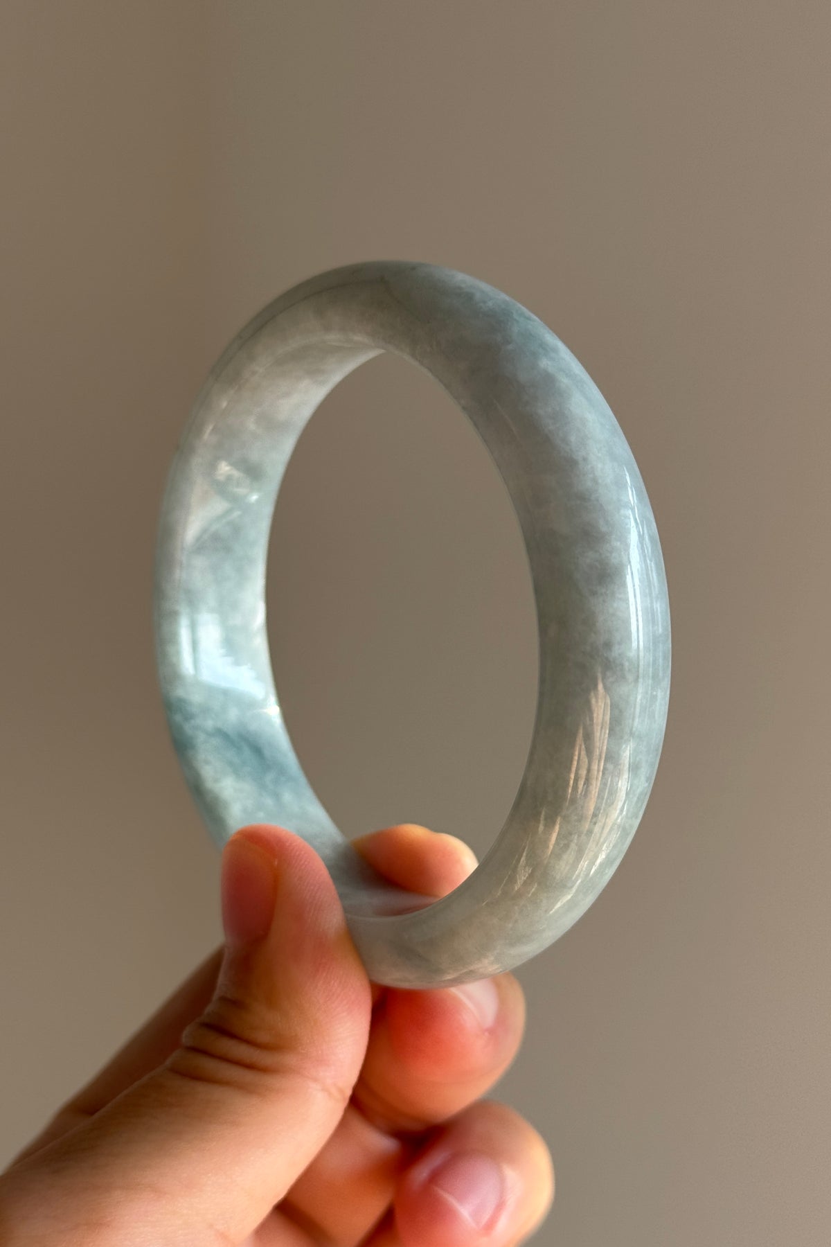 #0457 Blue Jade Bangle Size 58.6