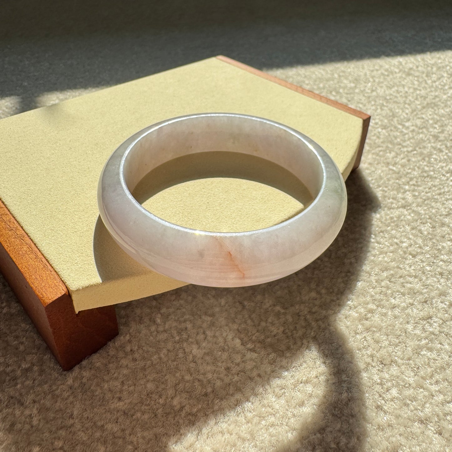 #0210 Icy Lavender Green Jade Bangle Size 61.5