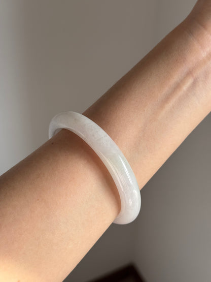 #0361 Icy White Light Color Jade Bangle Size 60