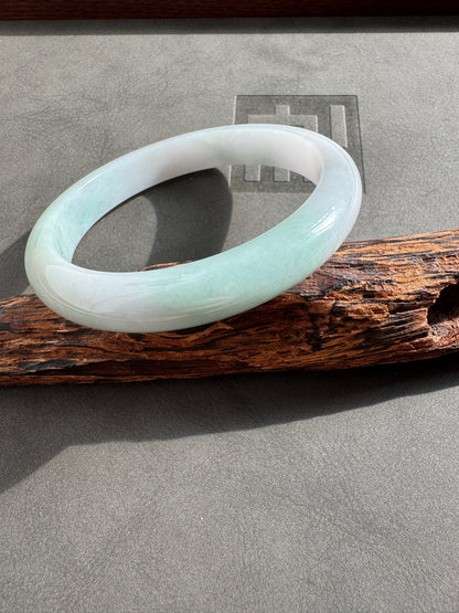 #0333 Bluish Green Jade Bangle Size 62.1