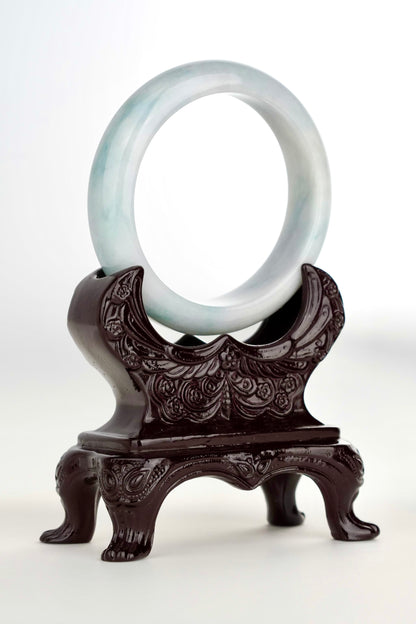 #0182 Bluish Green Jade Bangle Size 57.5