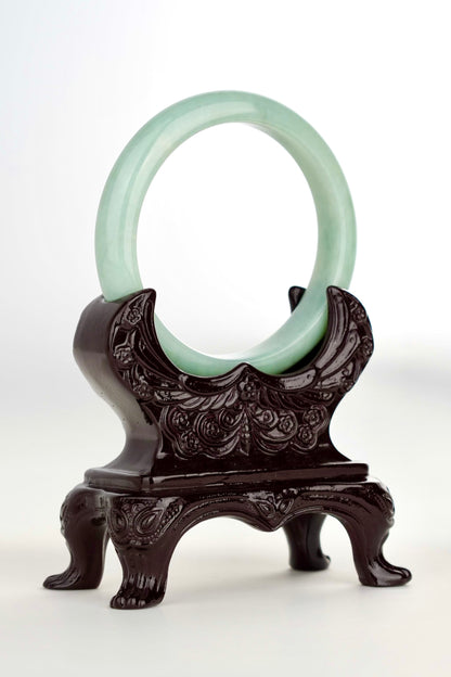 #0183 Lotus Green Jade Bangle Size 59