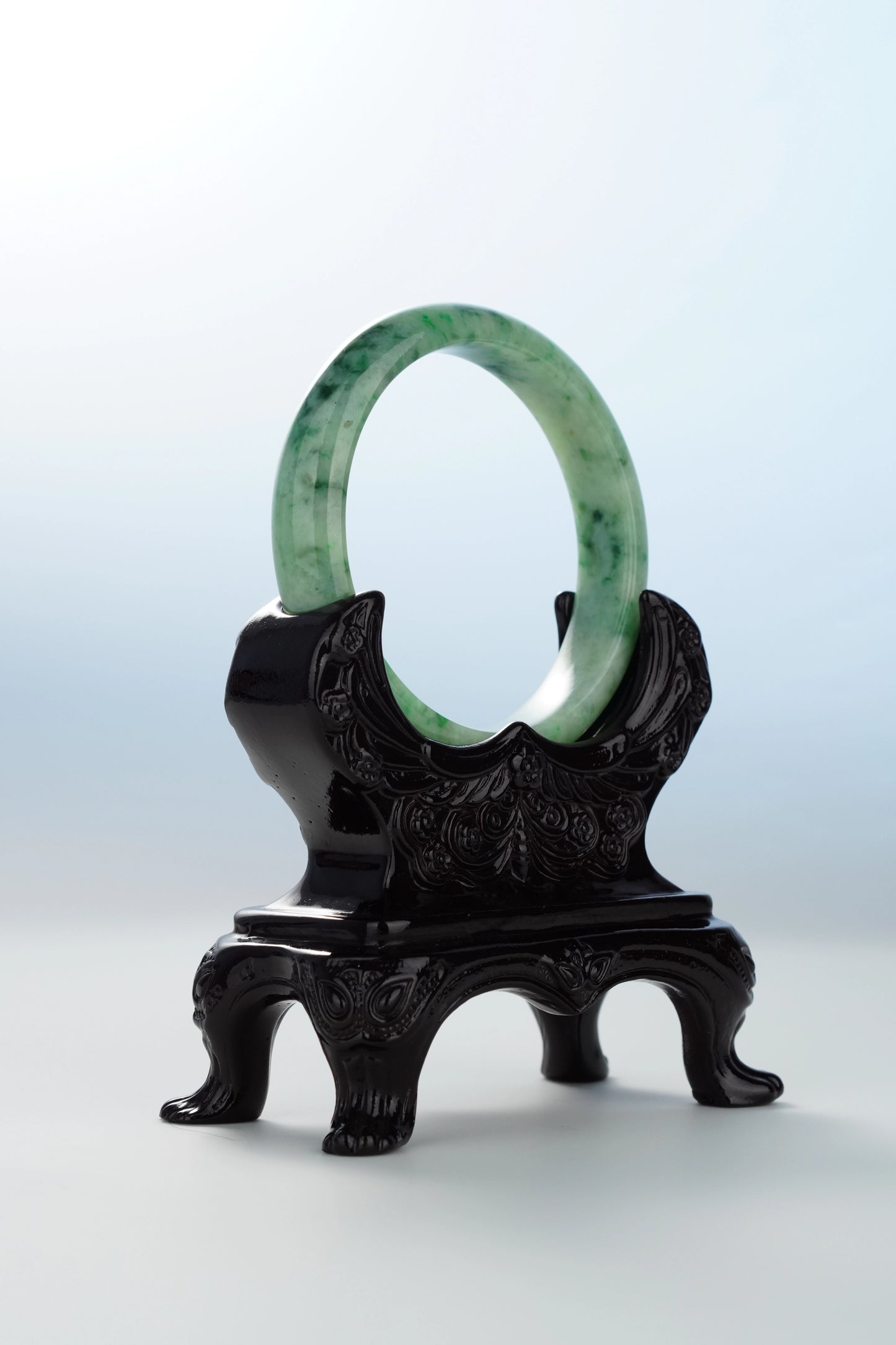 #0113 Rich Green Jadeite Jade Bangle Size 55