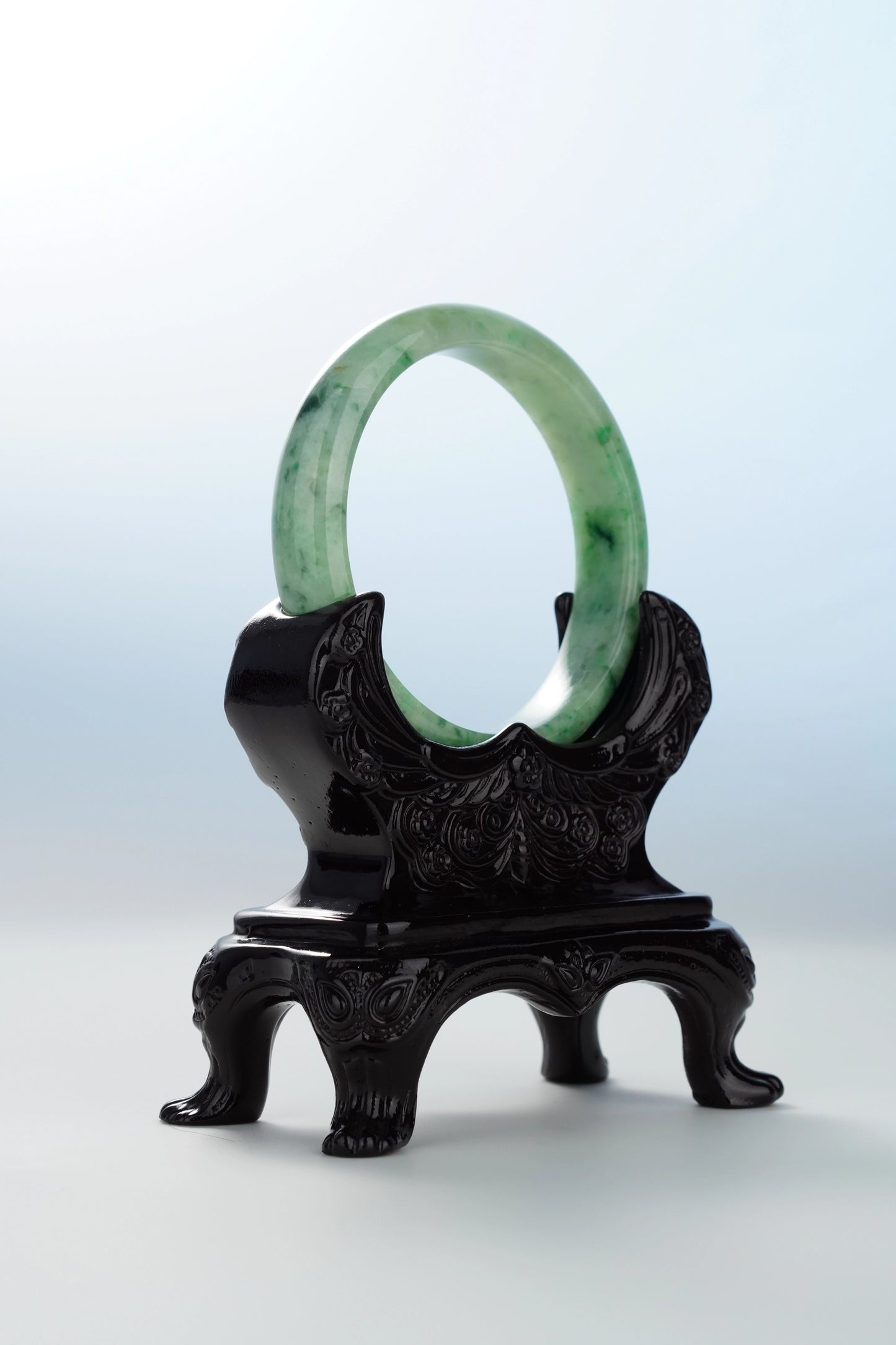 #0113 Rich Green Jadeite Jade Bangle Size 55