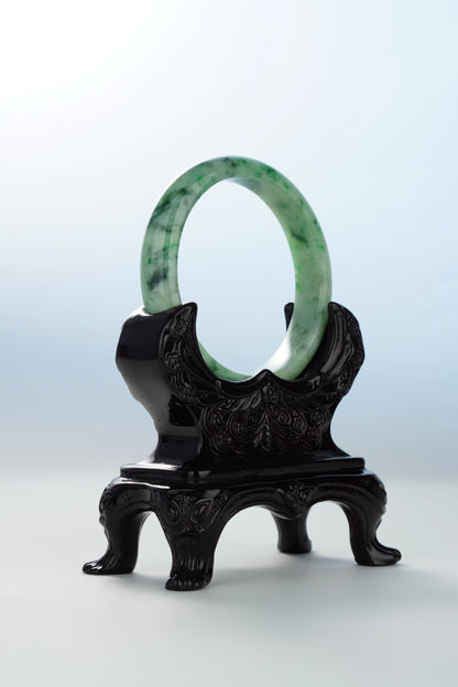 #0113 Rich Green Jadeite Jade Bangle Size 55