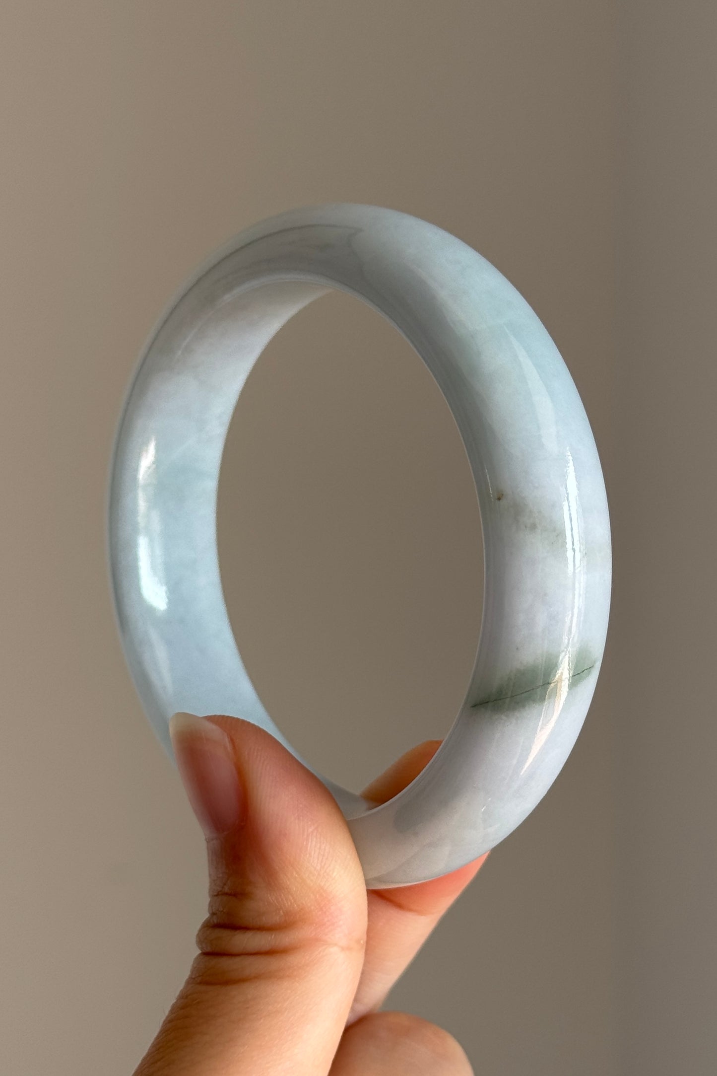 #0407 Baby Blue Jade Bangle Size 57.7