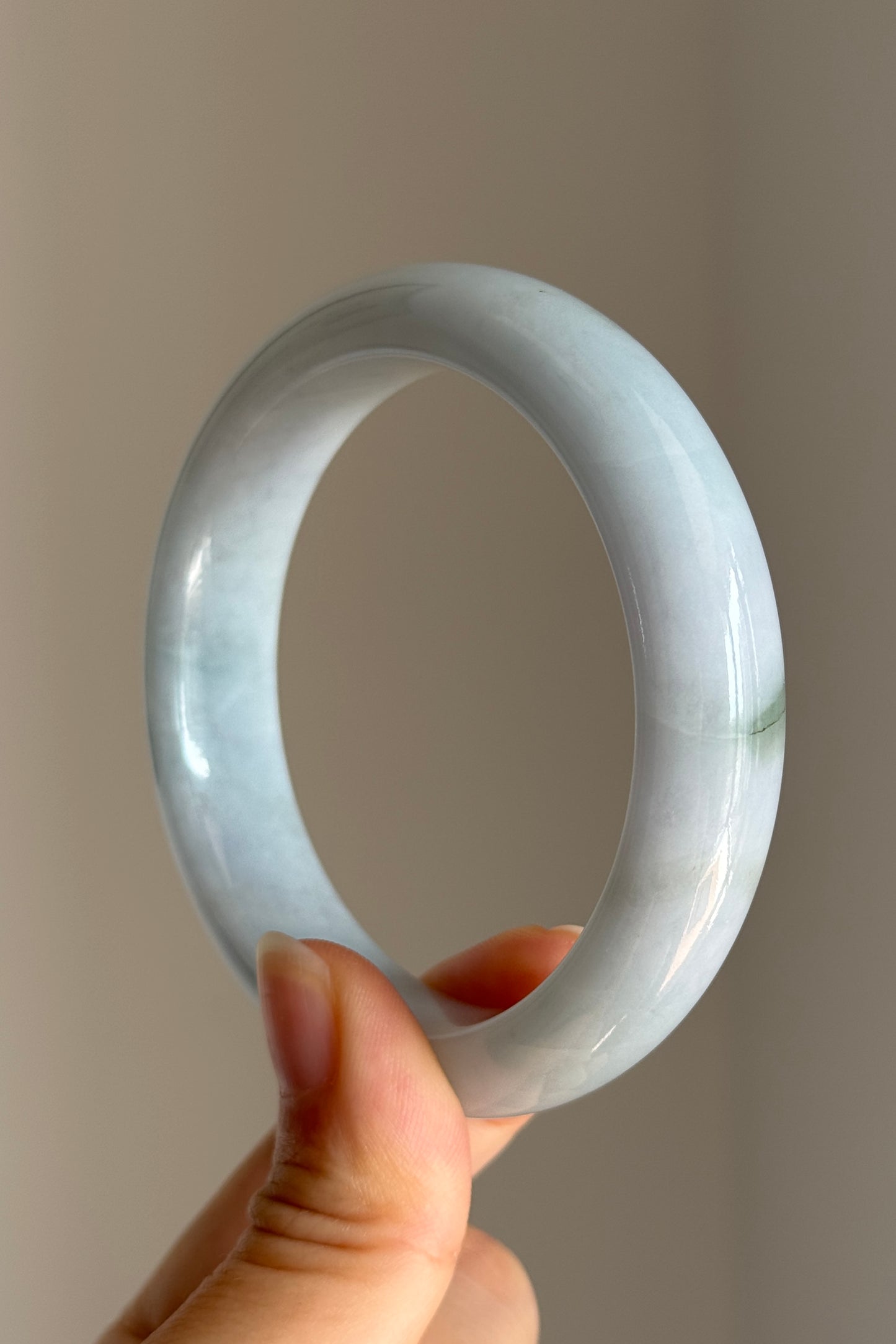 #0407 Baby Blue Jade Bangle Size 57.7