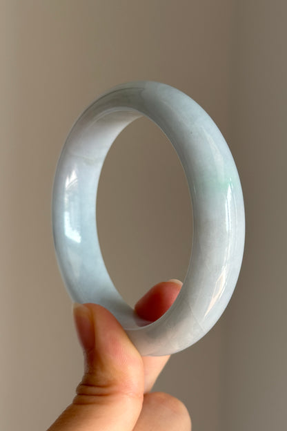 #0407 Baby Blue Jade Bangle Size 57.7