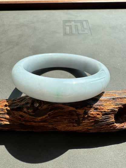 #0407 Baby Blue Jade Bangle Size 57.7
