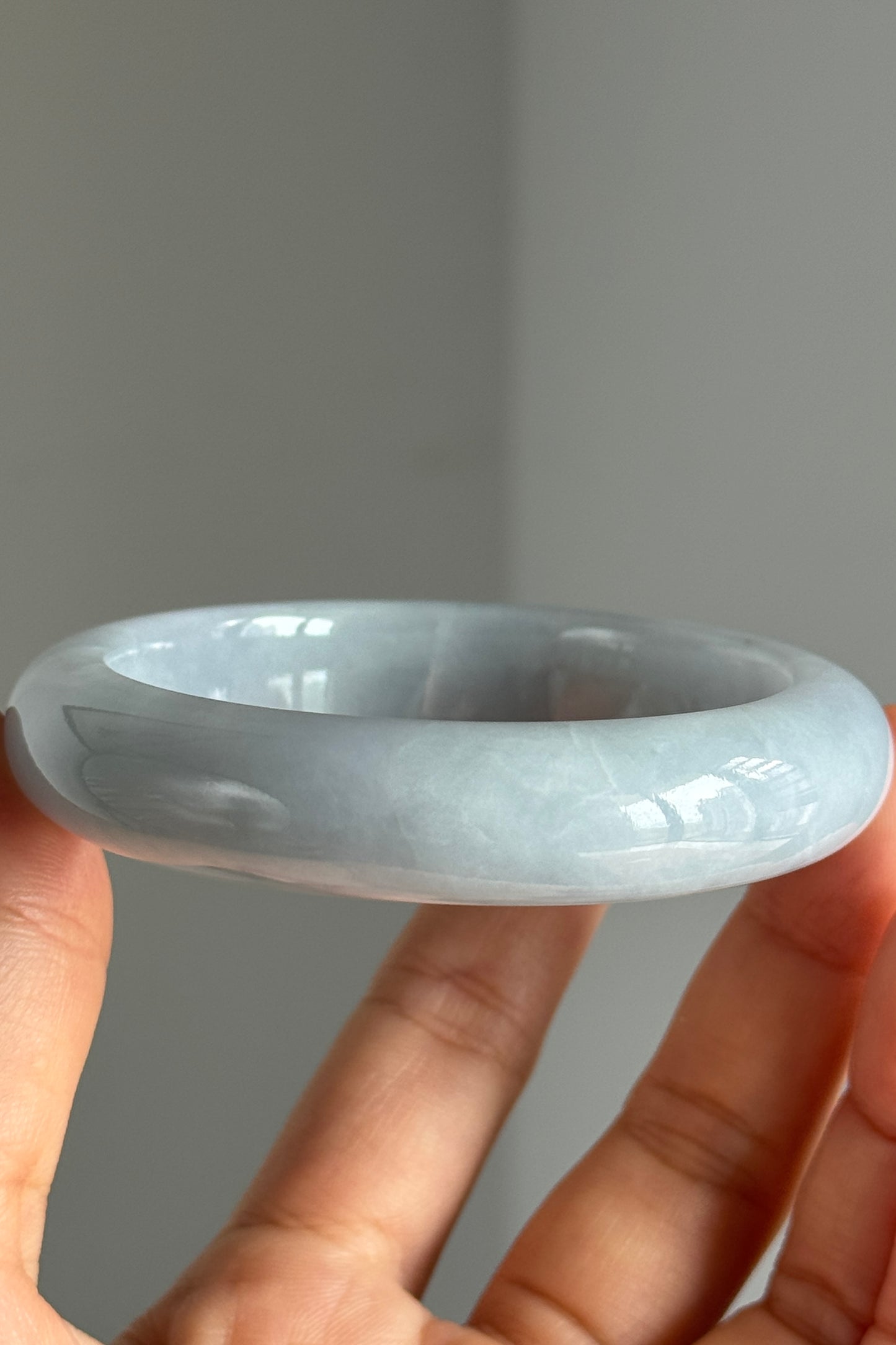 #0335 Icy Blue Lavender Jade Bangle Size 56